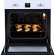 ETNA FI460WIT elektrische oven met geopende deur toont kroketten bakken op bakplaat