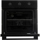 Exquisit EBE60-2 oven, geopende deur met zicht op interieur, verwarmingselement en twee roosters