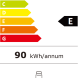Exquisit KS16-V-040EB energielabel met efficiëntieklasse E, 127 liter inhoud, 90 kWh jaarverbruik