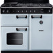 Falcon Classic 2026 100 Gas fornuis vooraanzicht, creme en zwart, twee ovens en gasfornuis