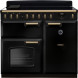 Falcon Classic Deluxe 2026 100 Inductie fornuis zwart vooraanzicht met inductiekookplaat en twee ovens