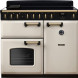 Falcon Classic Deluxe 2026 100 Inductie fornuis vooraanzicht crème met zwart bedieningspaneel