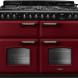 Falcon CLDLB110DFPBOR/CM_E1 fornuis rood vooraanzicht met gaskookplaat en twee ovens