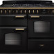 Falcon CLDLO110DFPCBL/AB_E1 fornuis vooraanzicht met gasfornuis, twee ovens en bedieningspaneel