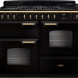 Falcon CLDLO110DFPGBL/AB_E1 fornuis vooraanzicht met zwart en gouden afwerking