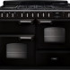 Falcon CLDLO110DFPGBL Classic fornuis zwart vooraanzicht met dubbele ovens en gasfornuis