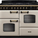 Falcon CLDLO110DFPPCR Classic Range Cooker vooraanzicht crème met zwart bedieningspaneel en gasplateau