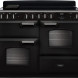 Falcon Classic Deluxe 2026 110 Inductie fornuis, vooraanzicht zwart met twee ovens en inductiekookplaat