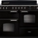 Falcon Classic Deluxe 2026 110 Inductie fornuis zwart vooraanzicht met inductiekookplaat en twee ovens