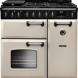 Falcon Classic Deluxe 90 gas fornuis vooraanzicht met twee ovens, gasfornuis en bedieningspaneel