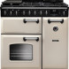 Falcon Classic Deluxe 90 gas fornuis vooraanzicht met twee ovens, gasfornuis en bedieningspaneel