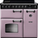 Falcon CLDL90EIPHTH/CM gasfornuis, vooraanzicht in roze met dubbele oven en kookplaat