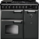 Falcon CLDL90EIPMGR/AB_E1 fornuis vooraanzicht zwart met bedieningspaneel en dubbele ovens
