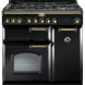 FALCON Classic Deluxe 90 gas/elektro fornuis zwart met messing beslag