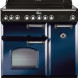 Falcon Classic Deluxe 90 inductie fornuis in blauw met chroom beslag