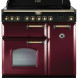 Falcon Classic Deluxe 90 inductie fornuis in Cranberry met messing beslag
