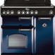 Falcon Classic Deluxe 90 keramisch fornuis blauw met chroom beslag