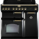 Falcon Classic Deluxe 90 keramisch fornuis zwart met messing beslag