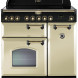 Falcon Classic Deluxe 90 keramisch fornuis creme met messing beslag