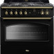 Falcon CLAS90FXDFBL/B fornuis zwart vooraanzicht met vijf branders en oven