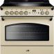 Falcon Classic FX 90 Inductie fornuis in crème met goudkleurige bediening en zilverrand