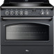 Falcon Classic FX 90 Inductie fornuis vooraanzicht in donkergrijs met gouden details