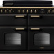 Falcon Classic Deluxe 2026 110 inductiefornuis vooraanzicht zwart met twee ovens en inductiekookplaat