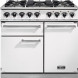 Falcon Deluxe 1000 gas fornuis, vooraanzicht wit met negen branders en twee ovens