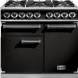 Falcon Deluxe 1000 Gas Cream vooraanzicht met gasfornuis, bedieningsknoppen en twee ovens