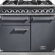 Falcon Deluxe 1000 gasfornuis donkergrijs vooraanzicht met negen branders en twee ovens