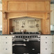 Falcon ELS110DFCA fornuis groen, detail bedieningspaneel met knop- en schakelconfiguratie