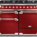 Falcon ELS110DFSS dubbele range cooker vooraanzicht koningsblauw met vier gasbrandersbovenplaat