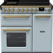 Falcon Estel Deluxe 90 Inductie fornuis, vooraanzicht met inductiekookplaat, bedieningsknoppen en twee ovens
