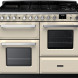 Falcon Estel Deluxe 110 Gas fornuis vooraanzicht in crème met dubbele oven en gaskookplaat