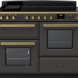 Falcon Estel Deluxe 110 Inductie fornuis vooraanzicht met gouden bedieningsknoppen, inductiekookplaat en twee ovens