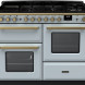 Falcon Estel Deluxe 110 Gas fornuis in lichtblauw met twee ovens en gasfornuis, vooraanzicht