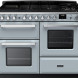 Falcon Estel Deluxe 110 Gas fornuis vooraanzicht lichtblauw met twee ovens en gasfornuis