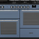 Falcon Infusion 110 Gas 2026 fornuis vooraanzicht blauwgrijs met gasfornuis, twee ovens en digitale display
