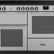 Falcon Infusion 110 Inductie fornuis vooraanzicht in RVS-kleur met inductiekookplaat, bedieningsknoppen en twee ovens