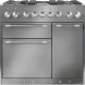 Falcon Mercury 1000 fornuis grijs, vooraanzicht met 9 gasbranderspitten en dubbele oven