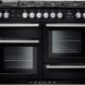 Falcon Nexus 110 Gas fornuis zwart, vooraanzicht met gaskookplaat en twee ovens