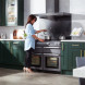 Falcon Nexus SE 110 Gas fornuis creme, vooraanzicht met gaskookplaat en dubbele oven