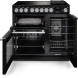 Falcon Nexus 2026 100 fornuis, zwart-grijs, beide ovendeuren geopend met interieur zichtbaar