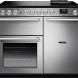 Falcon Nexus 2026 100 fornuis vooraanzicht met dubbele oven en kookplaat, gesloten deuren