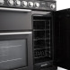 Falcon Nexus 2026 100 fornuis onderoven geopend met rooster en interieur structuur