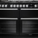 Falcon NEXUS NEXB110DFPCBL/CM_E1 fornuis zwart vooraanzicht met dubbele ovens en gasplaat