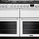 Falcon NEXO110DFSTST/CM_E1 fornuis, vooraanzicht wit met twee ovens en 5-pits gasfornuis