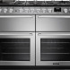 Falcon NEXUS NEXB110DFSTST/CM_E1 gaskookstoof vooraanzicht, grijs model met twee ovens en twee warmhoudlades