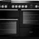 Falcon NEXO110EIPCBL/CM_E1 fornuis, vooraanzicht zwart met dubbele oven en kookplaat