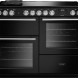Falcon NEXO110EIPCBL/CM_E1 fornuis, vooraanzicht zwart met dubbele oven en kookplaat